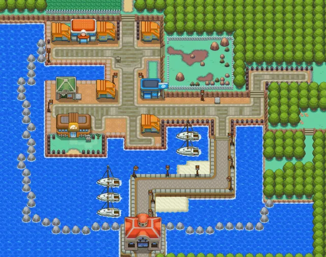 Ciudad Carmín en Pokémon Oro HeartGold y Pokémon Plata SoulSilver