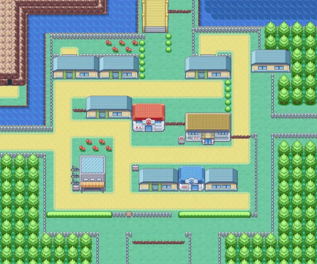 Ciudad Celeste en Pokémon Rojo Fuego y Pokémon Verde Hoja