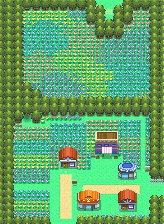 Pueblo Aromaflor en Pokémon Diamante y Pokémon Perla