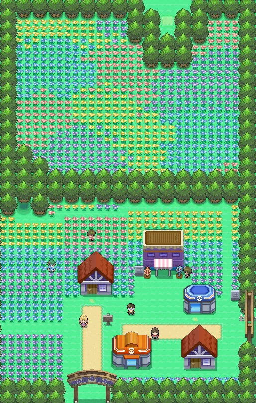 Pueblo Aromaflor en Pokémon Platino