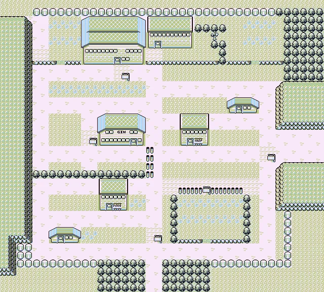 Ciudad Plateada en Pokémon Rojo y Pokémon Azul