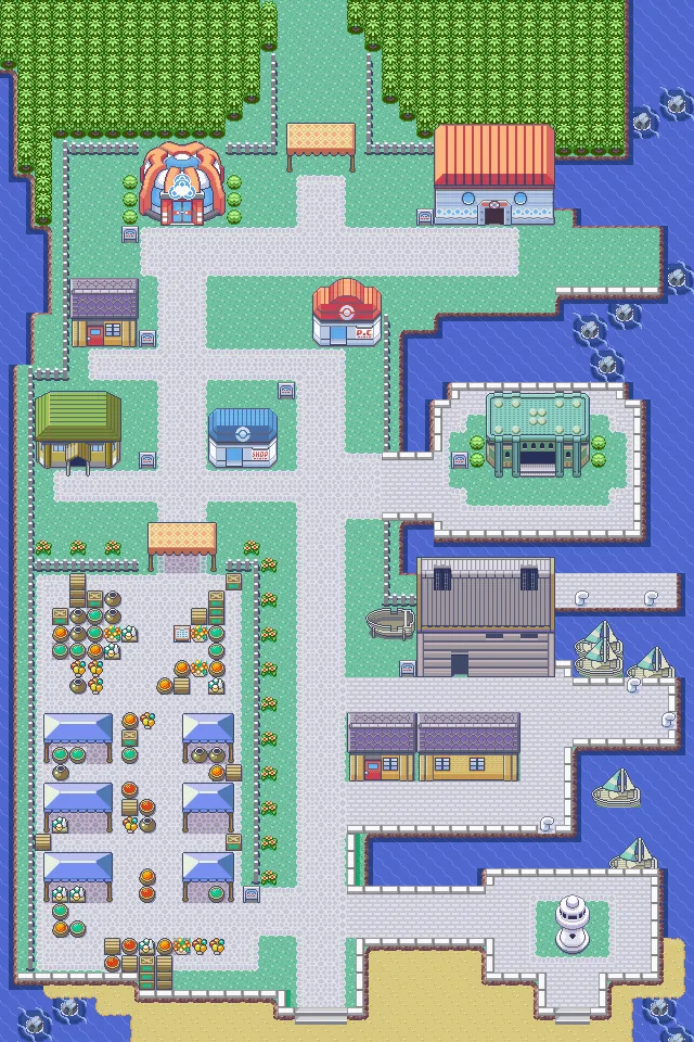 Ciudad Portual en Pokémon Esmeralda