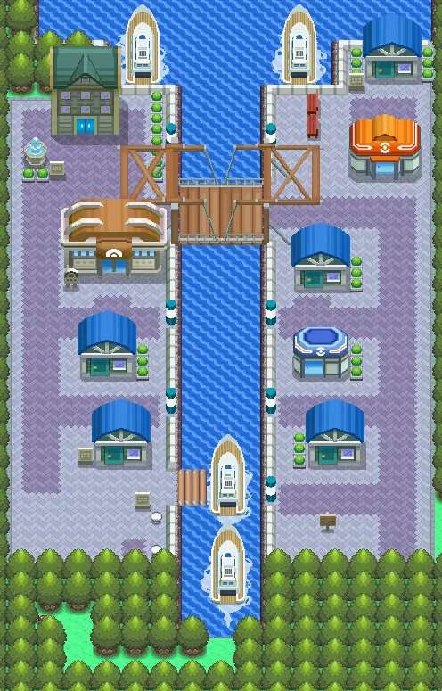 Ciudad Canal en Pokémon Diamante y Pokémon Perla