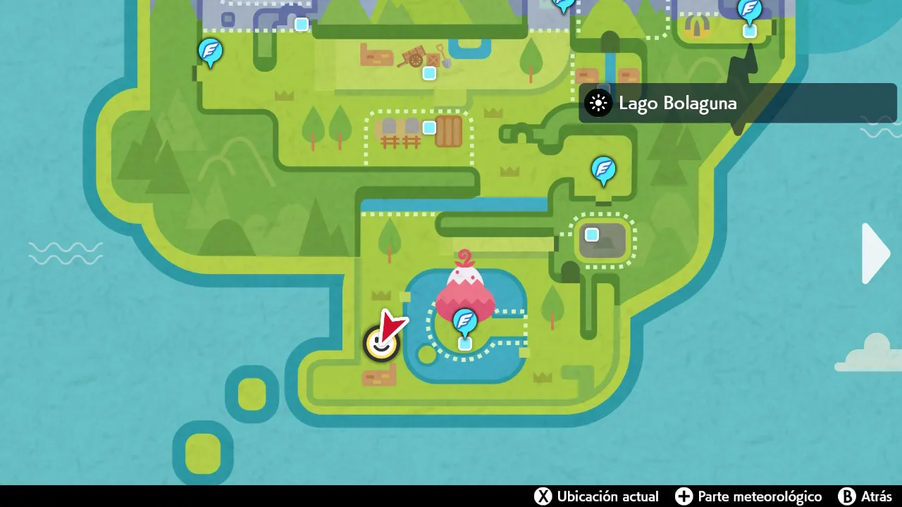 Mapa de Galar con Lago Bolaguna señalado