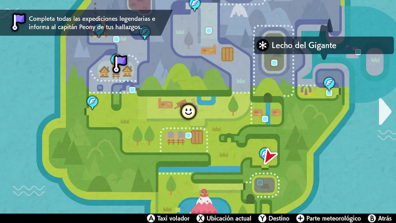Mapa de Galar con Ruinas Pico Roca señalado