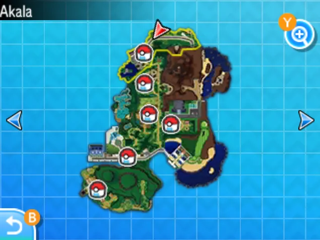 Mapa de Alola con Ruta 8 señalado