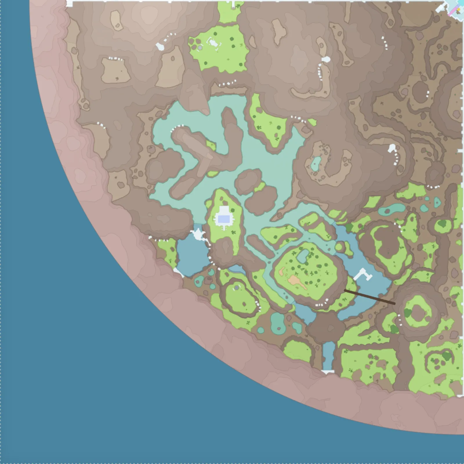 Mapa de Paldea con Área Escarpada señalado