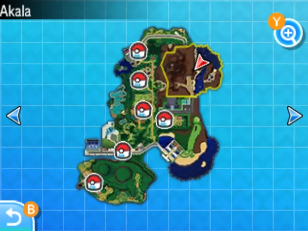 Mapa de Alola con Ruta 7 señalado