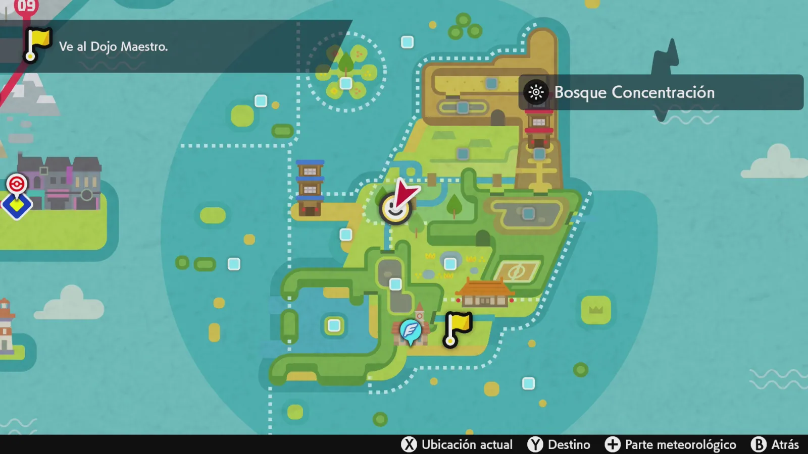 Mapa de Galar con Bosque Concentración señalado