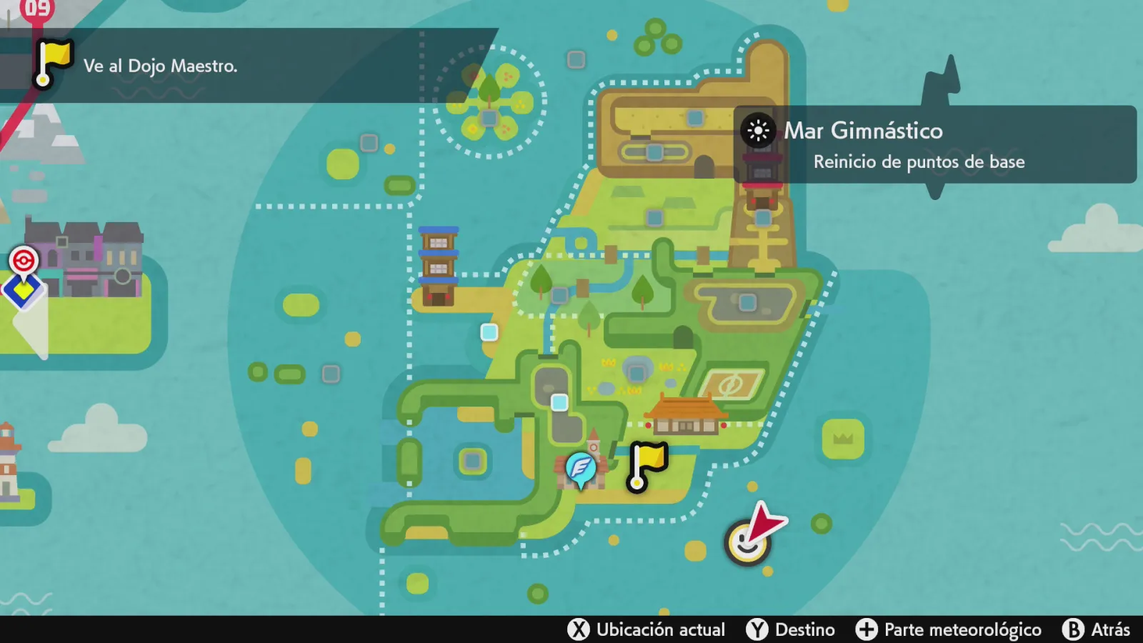 Mapa de Galar con Mar Gimnástico señalado