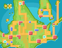 Mapa de Sinnoh con Isla Lunanueva señalado