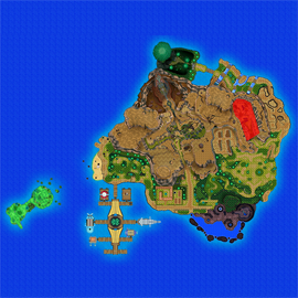 Mapa de Alola con Jardines de Poni señalado