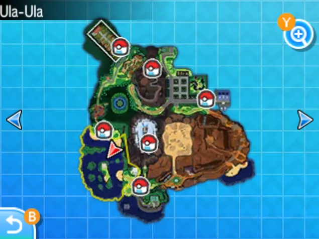 Mapa de Alola con Ruta 15 señalado