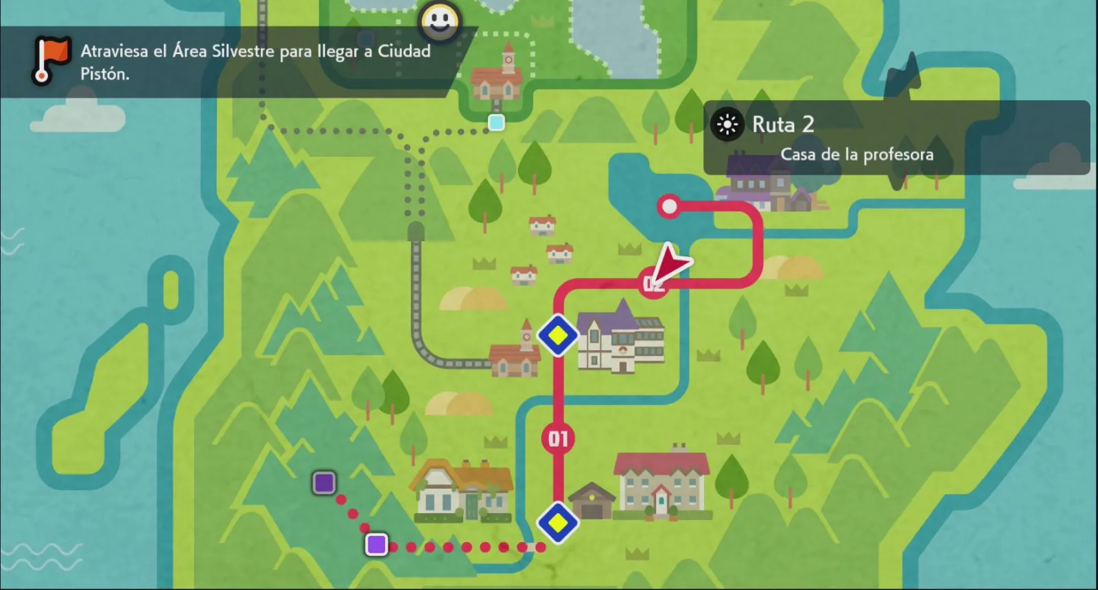Mapa de Galar con Ruta 2 señalado