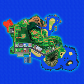 Mapa de Alola con Playa Big Wave señalado