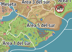 Mapa de Paldea con Área 5 del sur señalado
