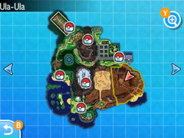 Mapa de Alola con Ruta 12 señalado