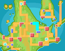 Mapa de Sinnoh con Ruta 210 señalado