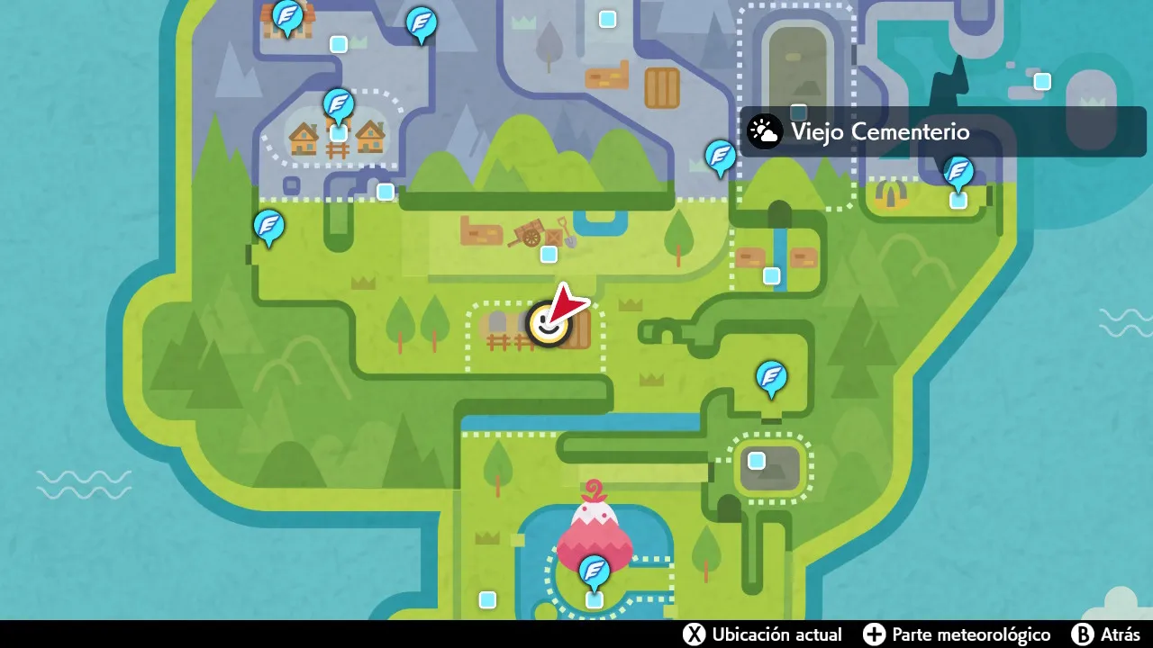 Mapa de Galar con Viejo Cementerio señalado