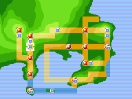 Mapa de Kanto con Bosque Verde señalado