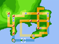 Mapa de Kanto con Islas Espuma señalado