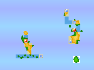 Mapa de Kanto con Isla Origen señalado
