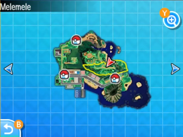 Mapa de Alola con Ruta 1 señalado