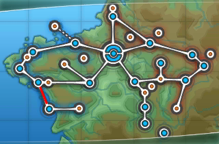 Mapa de Kalos con Ruta 8 señalado