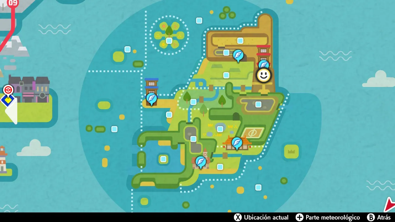 Mapa de Galar con Torre de las Sombras señalado
