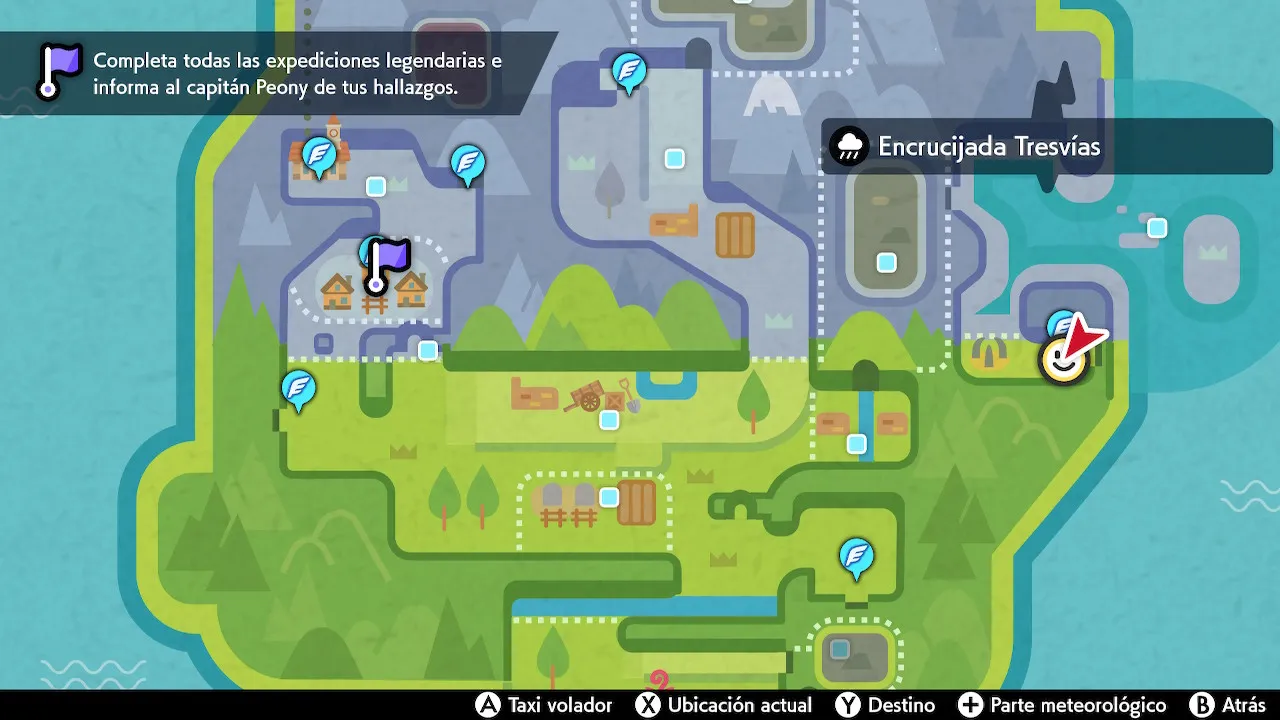 Mapa de Galar con Ruinas del Dilema señalado