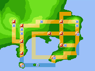 Mapa de Kanto con Ruta 8 señalado