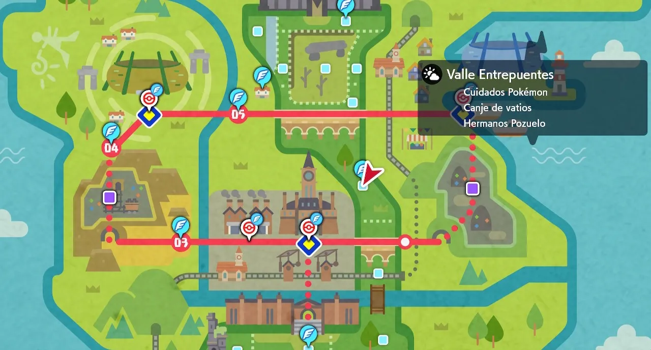 Mapa de Galar con Valle Entrepuentes señalado