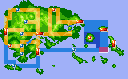Mapa de Hoenn con Ruta 129 señalado