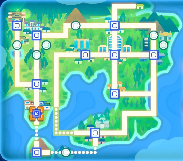 Mapa de Kanto con Pueblo Paleta señalado