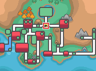 Mapa de Johto con Escondite Team Rocket señalado