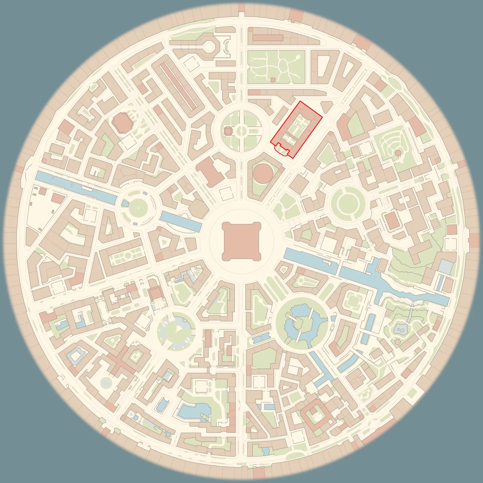 Mapa de Kalos con Escuela Perseida señalado
