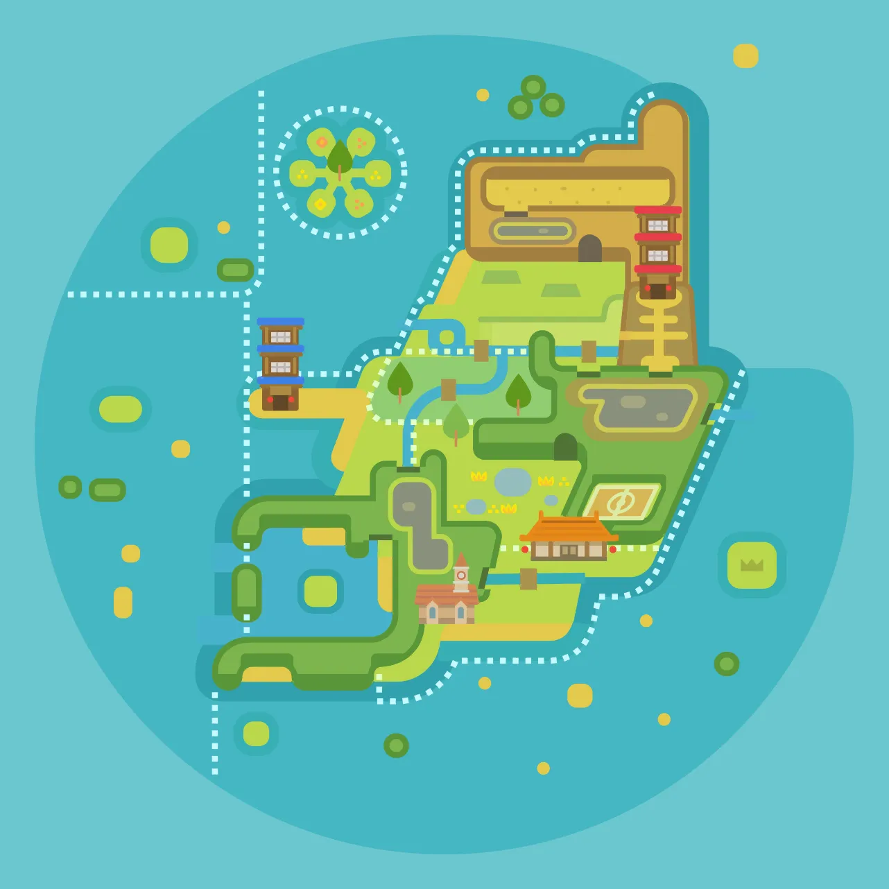 Mapa de Galar en Pokémon Espada y Pokémon Escudo: La isla de la armadura