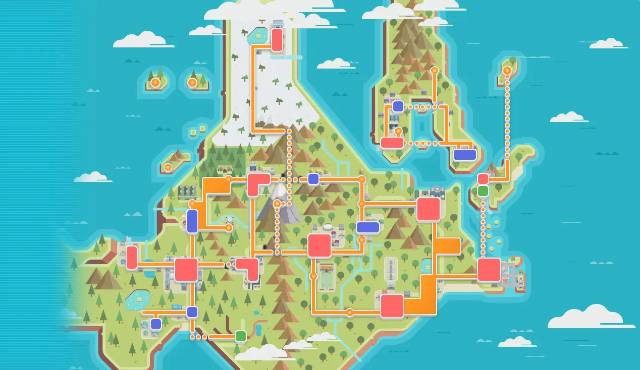 Mapa de Sinnoh en Pokémon Diamante Brillante y Pokémon Perla Reluciente
