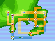 Mapa de Kanto con Túnel Roca señalado