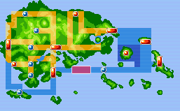 Mapa de Hoenn con Ruta 133 señalado