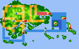 Mapa de Hoenn con Ruta 121 señalado
