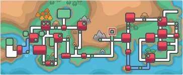 Mapa de Kanto con Meseta Añil señalado