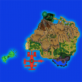 Mapa de Alola con Aldea Marina señalado