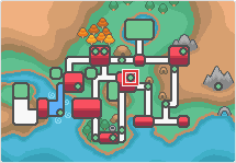 Mapa de Johto con Ciudad Malva señalado