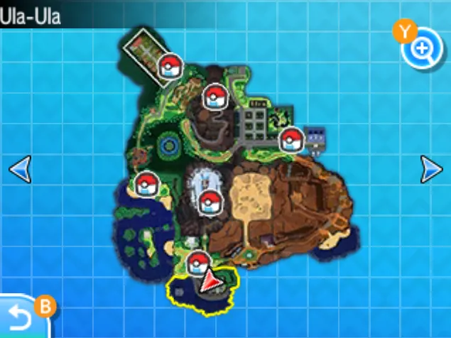 Mapa de Alola con Ruta 14 señalado