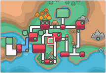 Mapa de Johto con Ruinas Alfa señalado