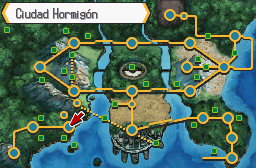Mapa de Teselia con Ciudad Hormigón señalado