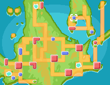 Mapa de Sinnoh con Zona Sobrevivir señalado