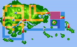 Mapa de Hoenn con Ruta 124 señalado