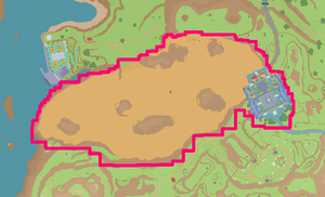Mapa de Paldea con Desierto Rostiz señalado